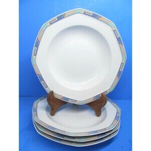 Christopher Stuart Southwest 9 3/4" Rimmed Soup Bowls Bundle of 4